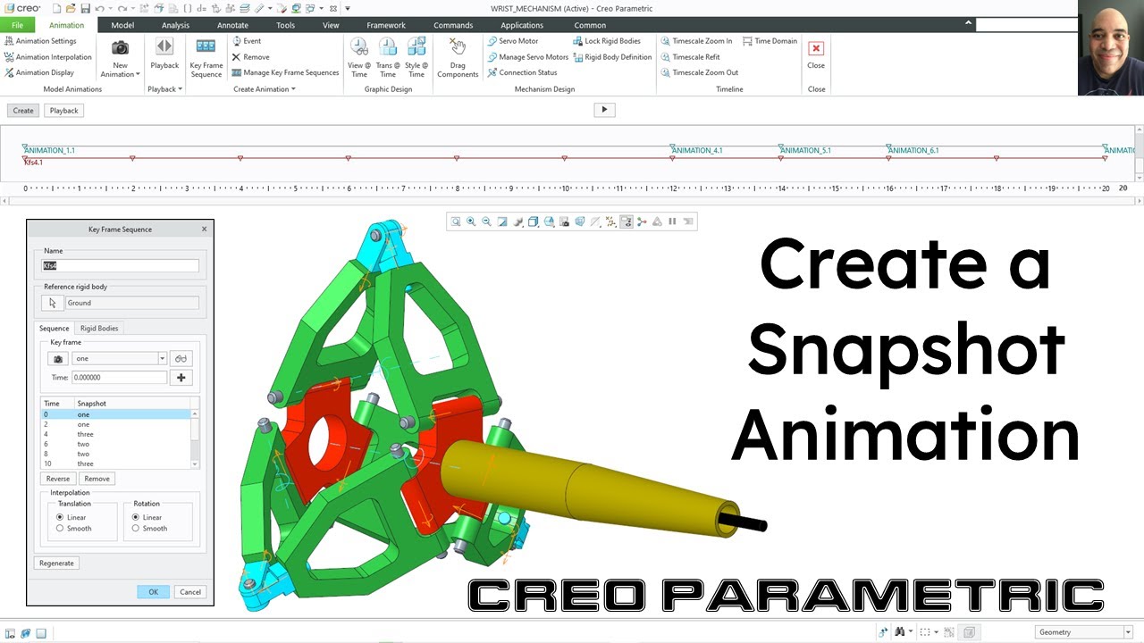 Creo Parametric - How to Create a Snapshot Animation (DAO)