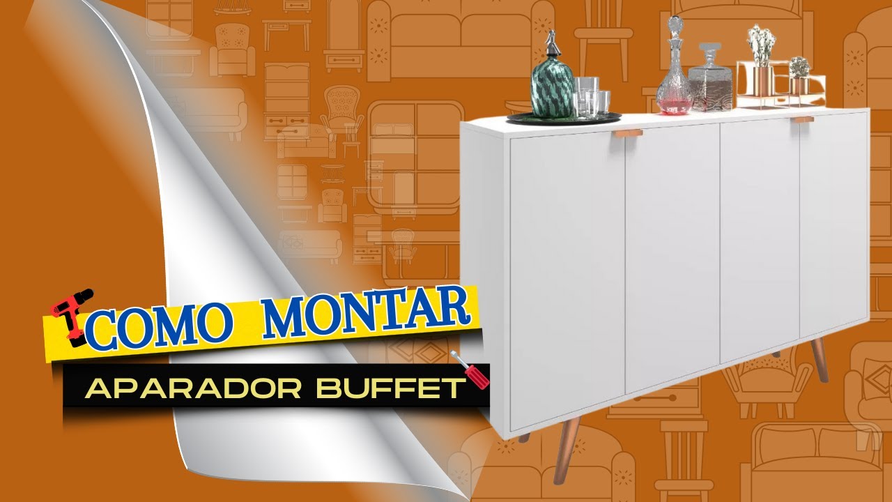 Como montar Mesa Aparador Buffet Retrô 4 portas Industrial cobrado café