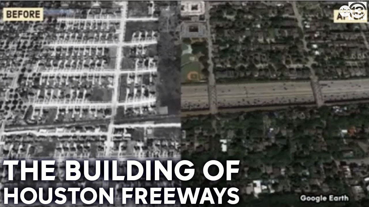 A before and after look at Houston freeways from 1940s to present
