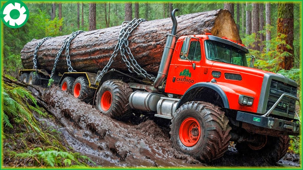 Extreme Big Logging Wood Truck Transport Skills | Biggest Heavy Machinery Machines #4