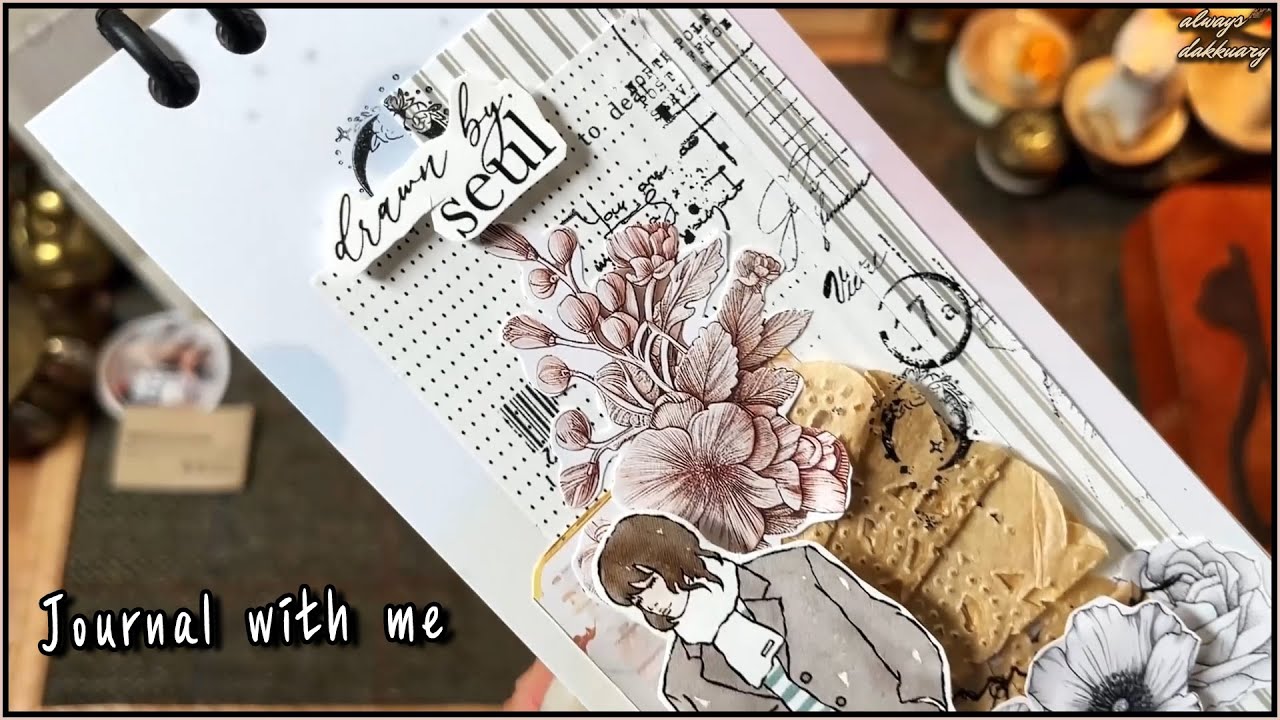 ASMR🎧📑[슬님의 수채감성 드로잉템]으로 [슬님의 페찹꼴라주처럼] 📗📜 |다이어리꾸미기 | 다꾸 | Scrapbooking | Journaling| | Collegeart