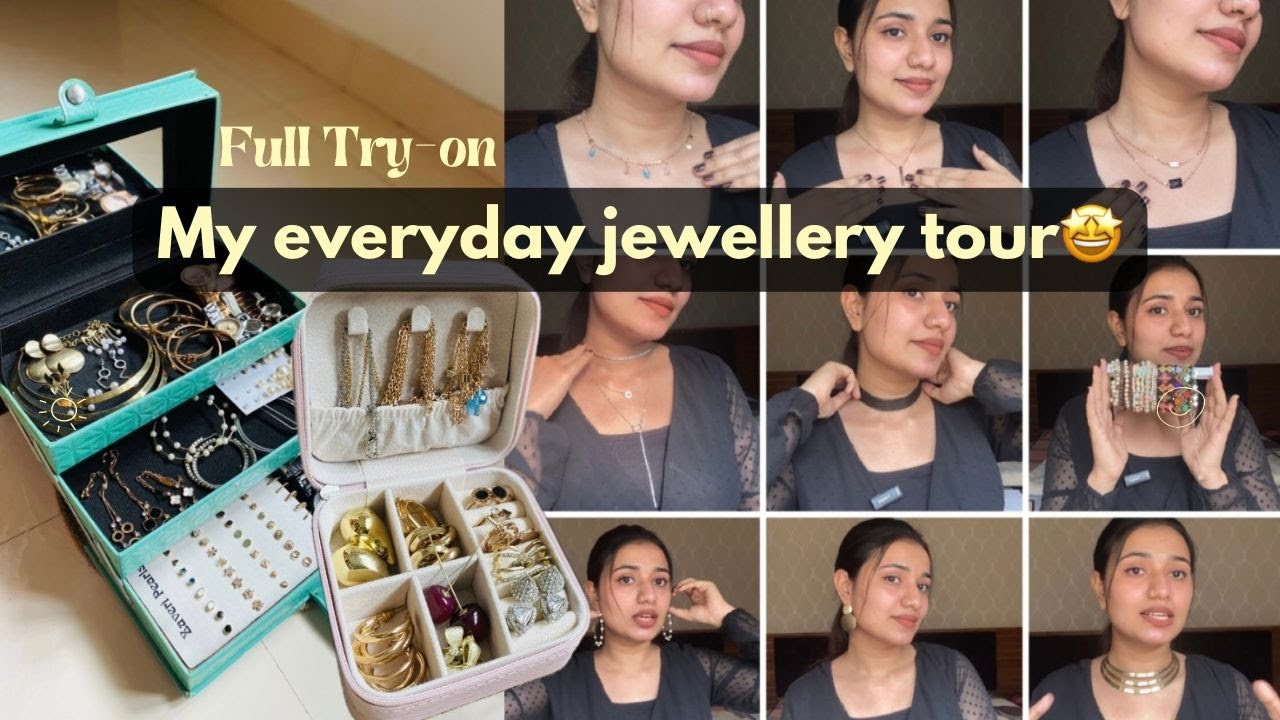 My WESTERN JEWELLERY collection😍Full try-on🙌🏻Minimal jewellery tour🤩STORAGE tips and tricks✅