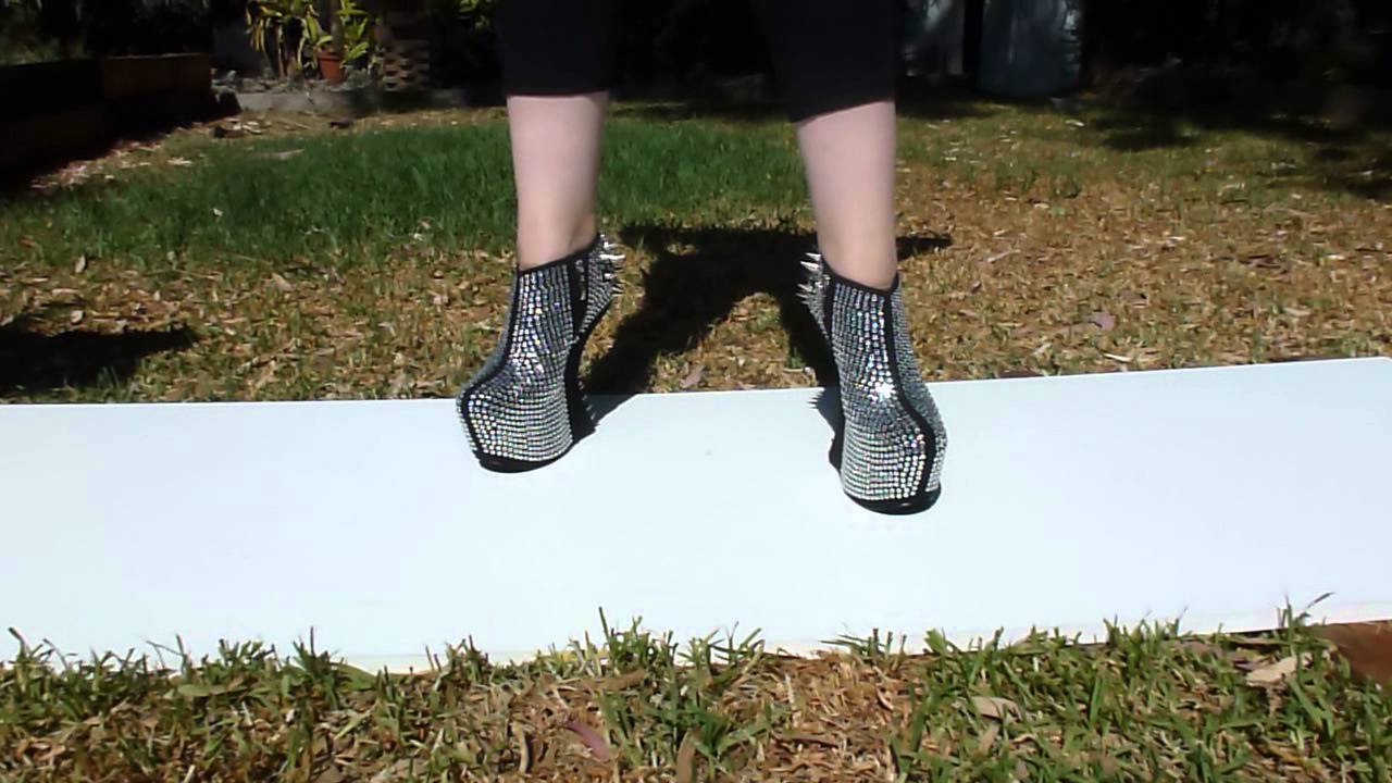 Extreme Wedge Silver Spiked Ankle Boots.