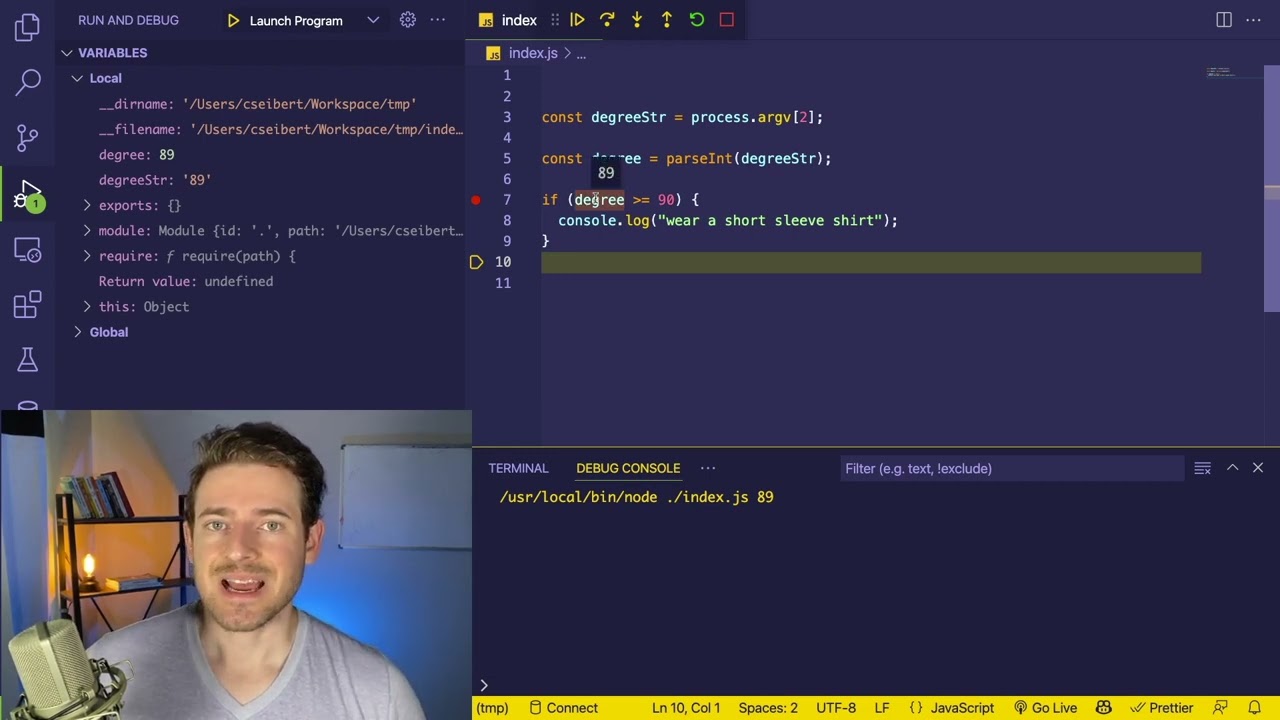 Beginner Javascript Tutorial - Wear a jacket CLI node tool