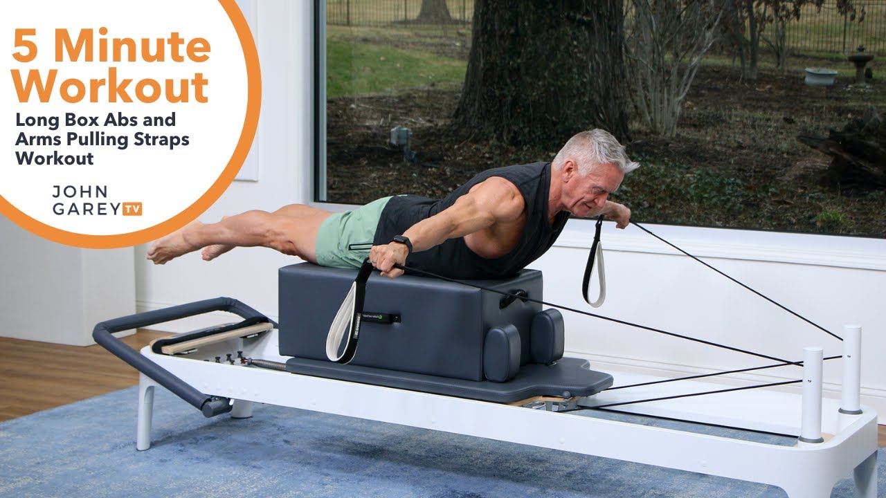 5 Minute Pilates Reformer | Long Box Abs and Arms Pulling Straps Workout | John Garey TV