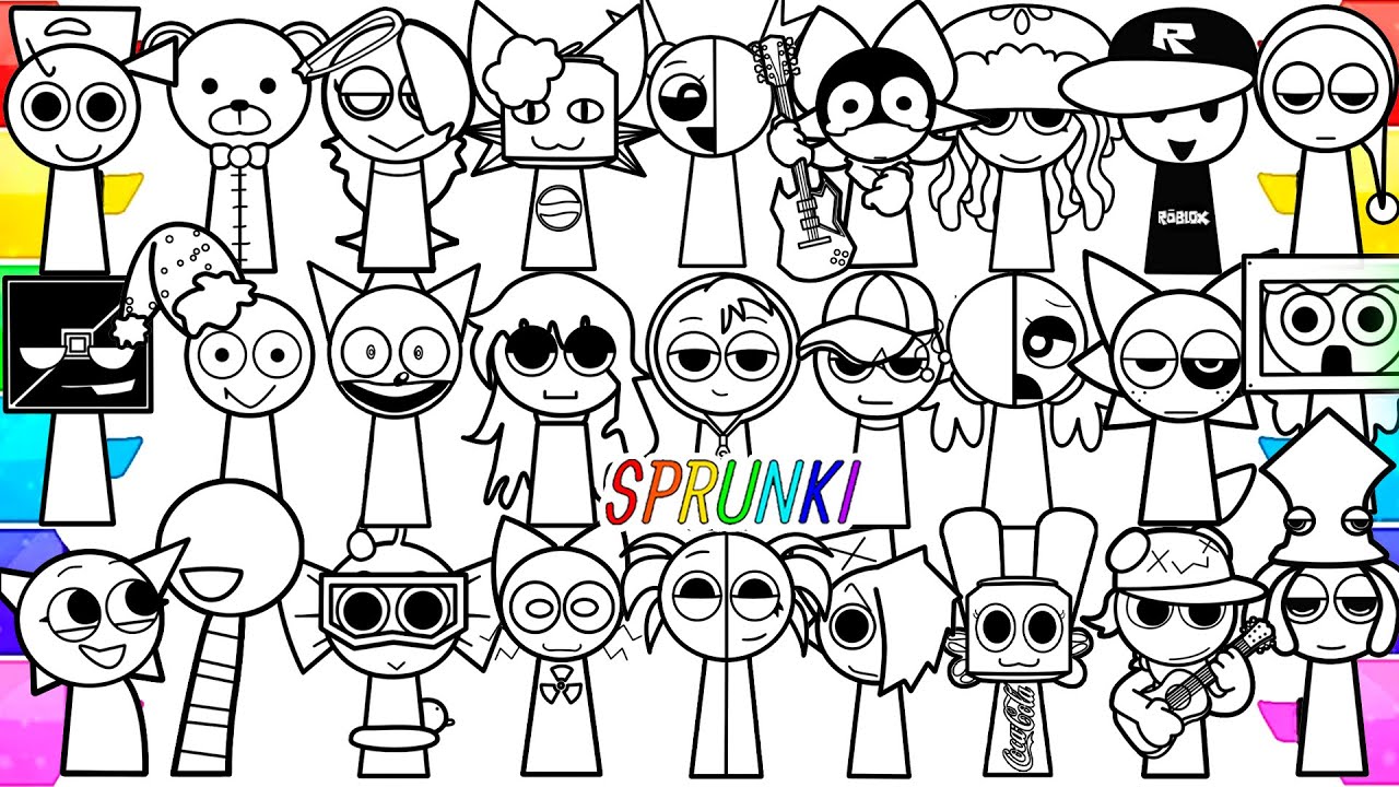 Sprunki New Coloring Pages /🎵 Sprunki Song🎵 / How To Color New Sprunki Pyramixed, OC and Retake