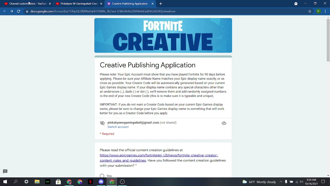 How to get creative publishing rights--Form in the description