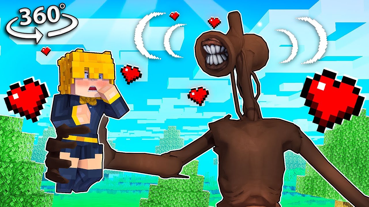 Catching SIREN HEADS New GIRLFRIEND! in 360/VR! - Minecraft VR Video
