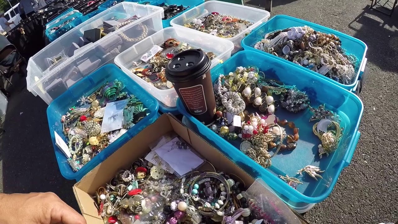 Shopping the flea market! Found an old axe! Always looking for costume jewelry! Beautiful day!