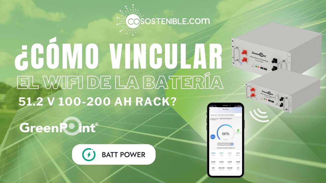 Cómo vincular el WiFi de la batería Green Point 51.2 V 100-200 Ah Rack