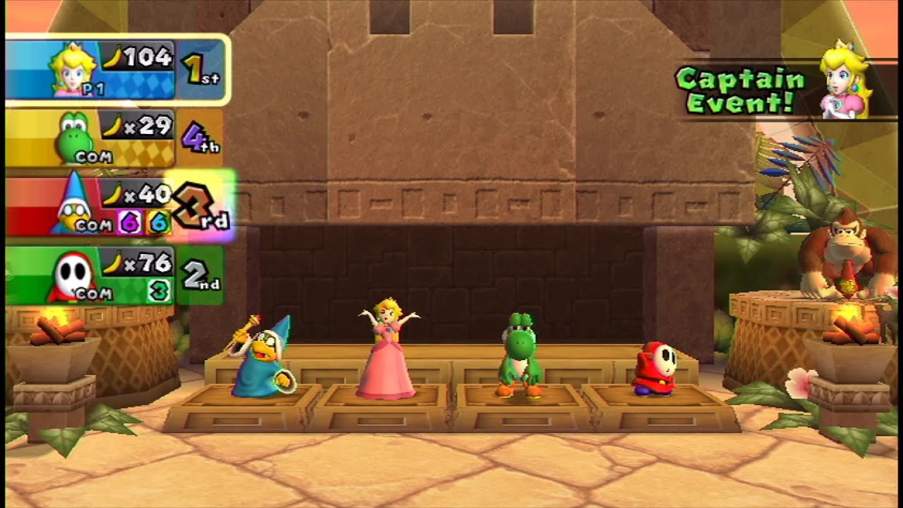 Mario Party 9 #31 DK's Jungle Ruins (Peach Vs Magikoopa Vs Shy Guy Vs Yoshi)