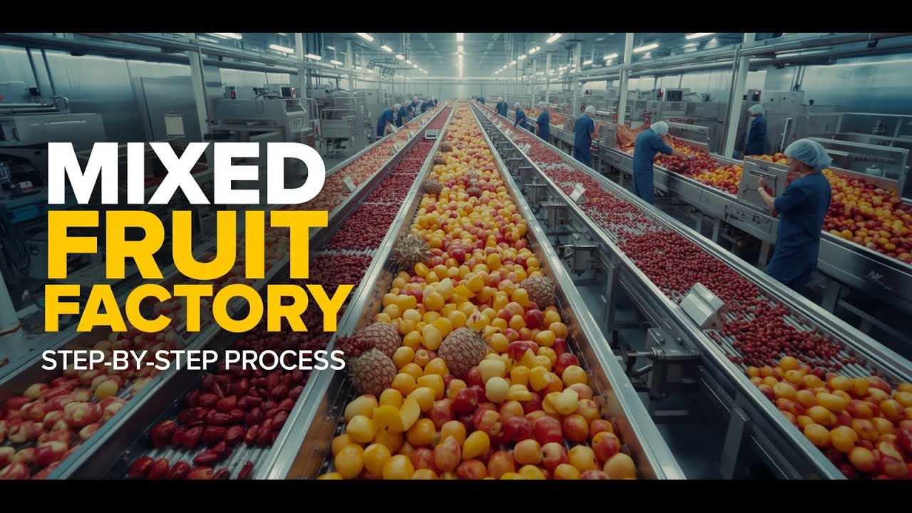inside a mix fruit factory  process step by step