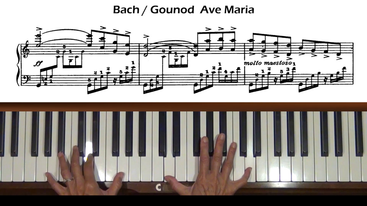 Bach/Gounod Ave Maria Slow Piano Tutorial