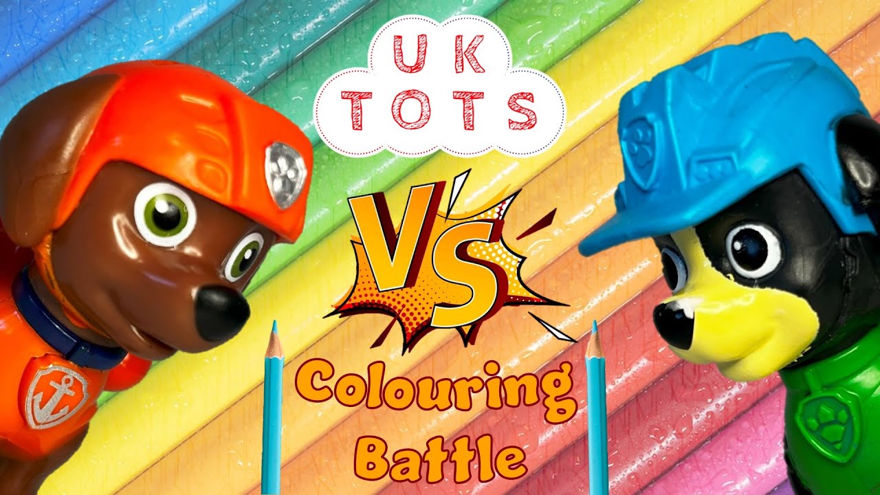 Paw Patrol Colouring Battle: Zuma vs Rex | Who Will Be Coloured in First?!