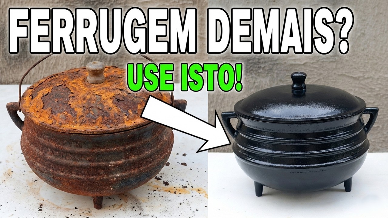 Como remover ferrugem de Panela de Ferro (ferramentas e latas) Receita caseira fácil