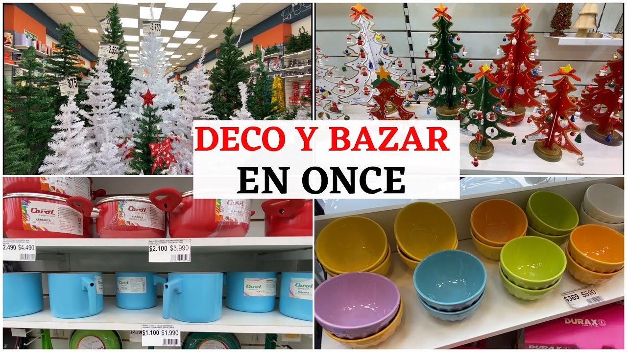 DECO NAVIDEÑA+BAZAR EN ONCE/Luces/Arbolitos/Adornos/Platos/Macetas/ Locales mayoristas/Dónde comprar