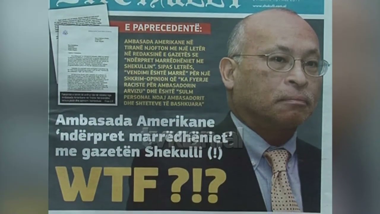 Ambasada e SHBA nd&euml;rpret marr&euml;dh&euml;niet me &ldquo;Shekullin&rdquo; pas shkrimit ndaj Arvizut-(15 Prill 2011)