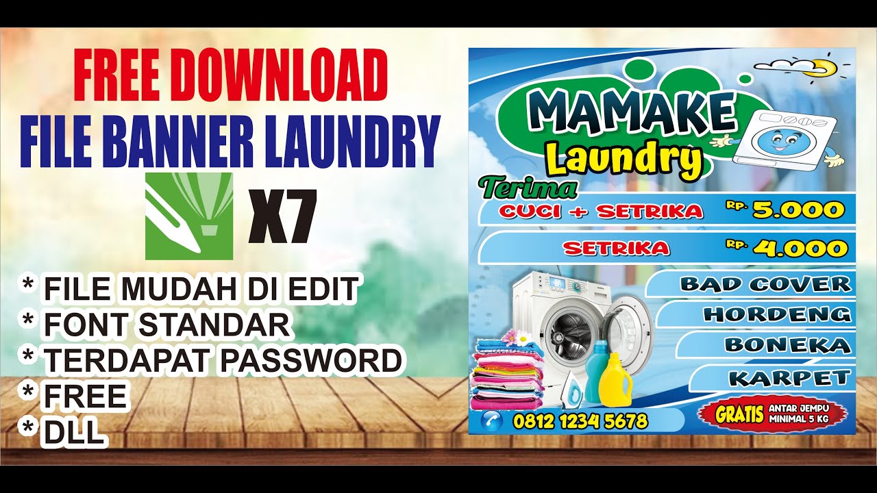 FREE CDR ---- DESAIN BANNER LAUNDRY