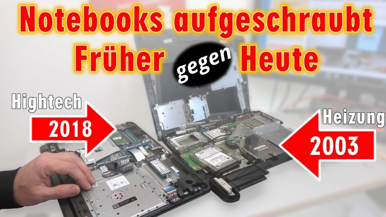 Notebooks aufgeschraubt | Früher gegen Heute | Heizung gegen Hightech | Energieverschwendung - [4K]