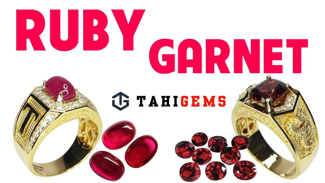 Ruby và garnet làm trang sức nhẫn nam cùng TahiGems