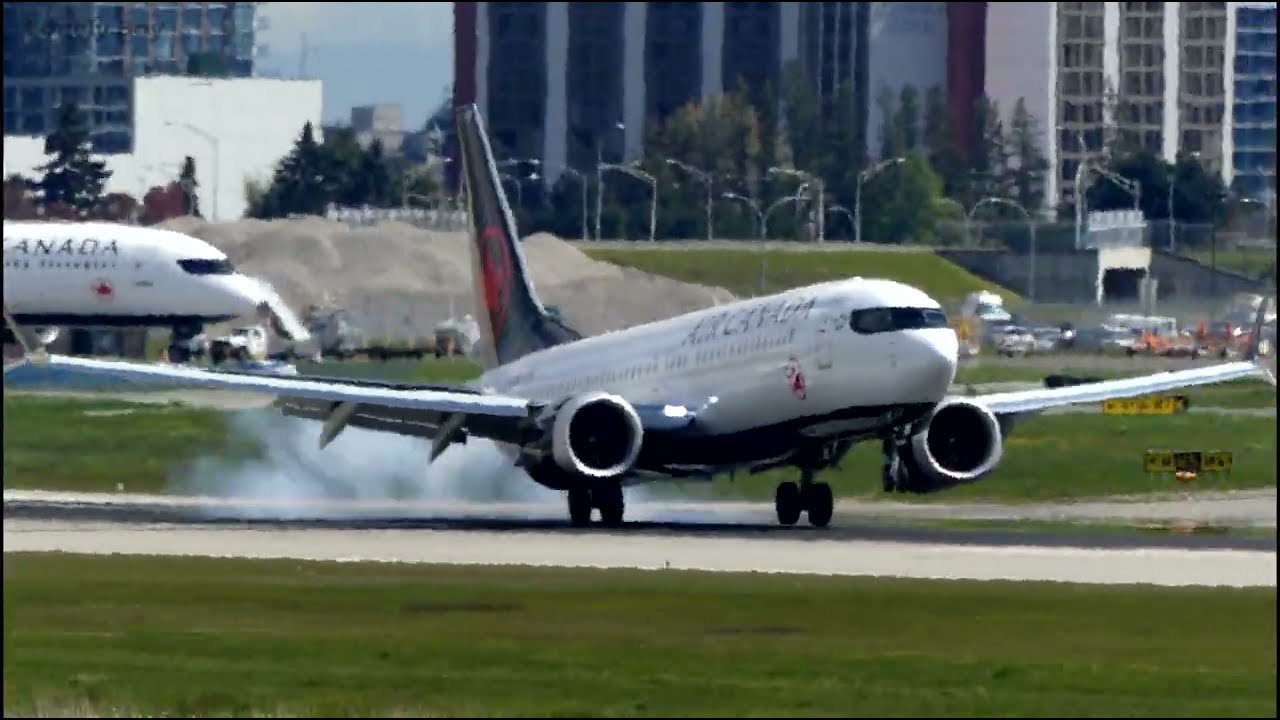 Air Canada - 737 Max 8 from Edmonton - YVR Airport 4K