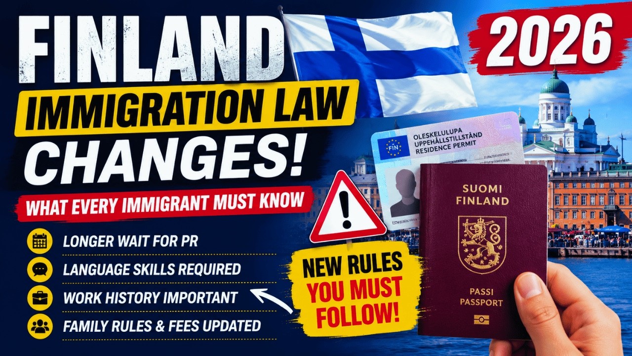 🇫🇮 Finland Immigration Law Changes 2026 | New PR Rules, Language Requirement & Citizenship Explained
