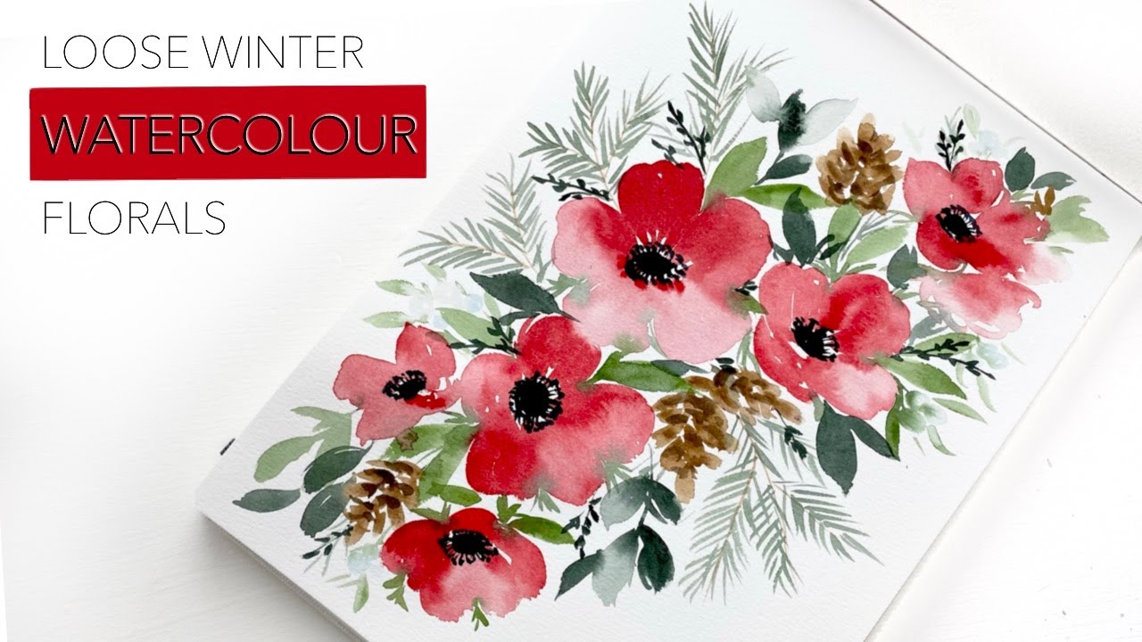 Loose Winter Watercolour Florals