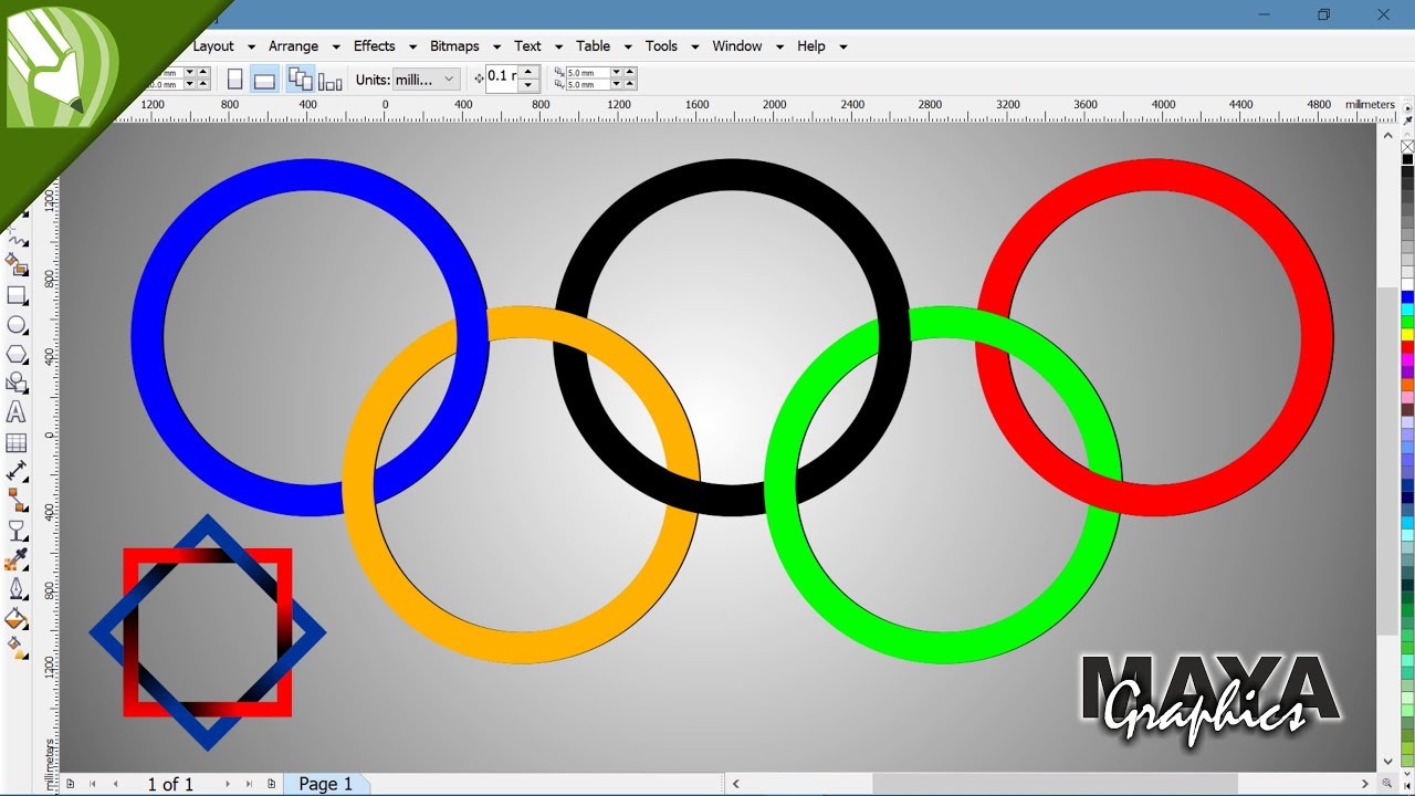 Olympic logo in coreldraw | Coreldraw tutorial | The Basics for Beginners