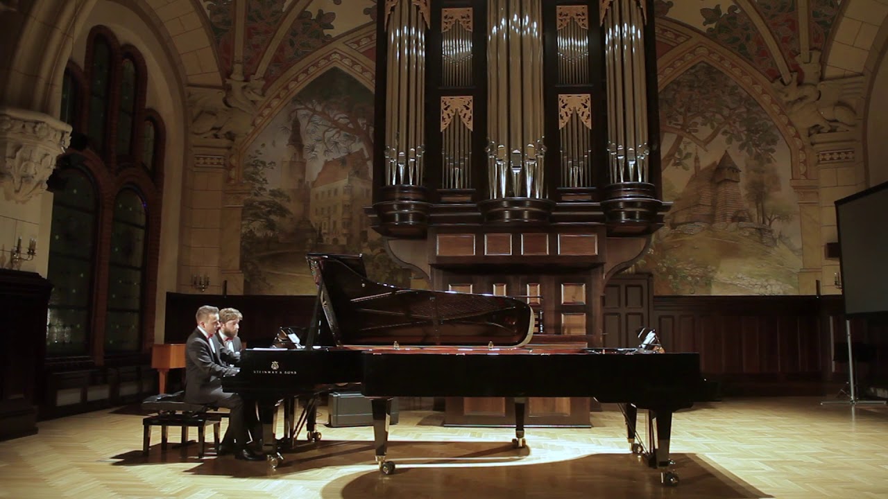 Edvard Grieg - Norwegian Dances op. 35 for piano four hands (Dombrova Piano Duo)
