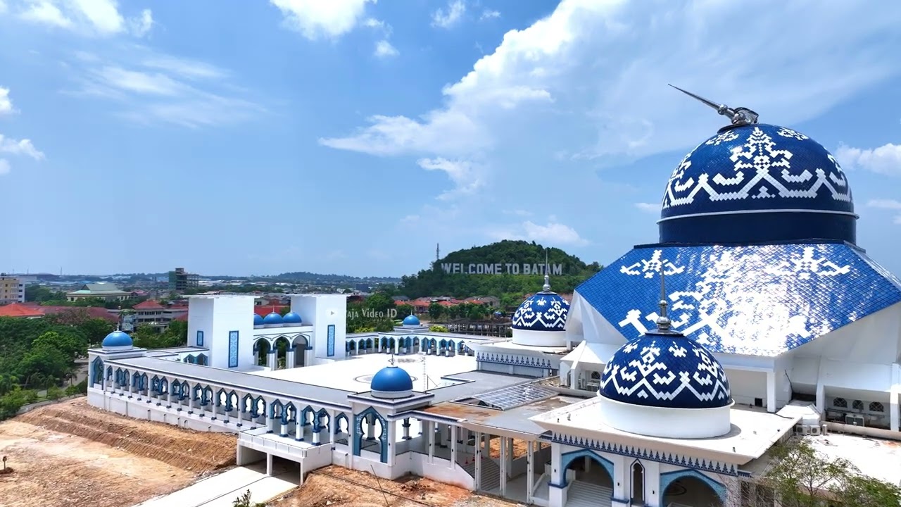 Drone View Kota Batam 2024, Intip Kemegahan Masjid Raya Batam Terbaru dari Udara