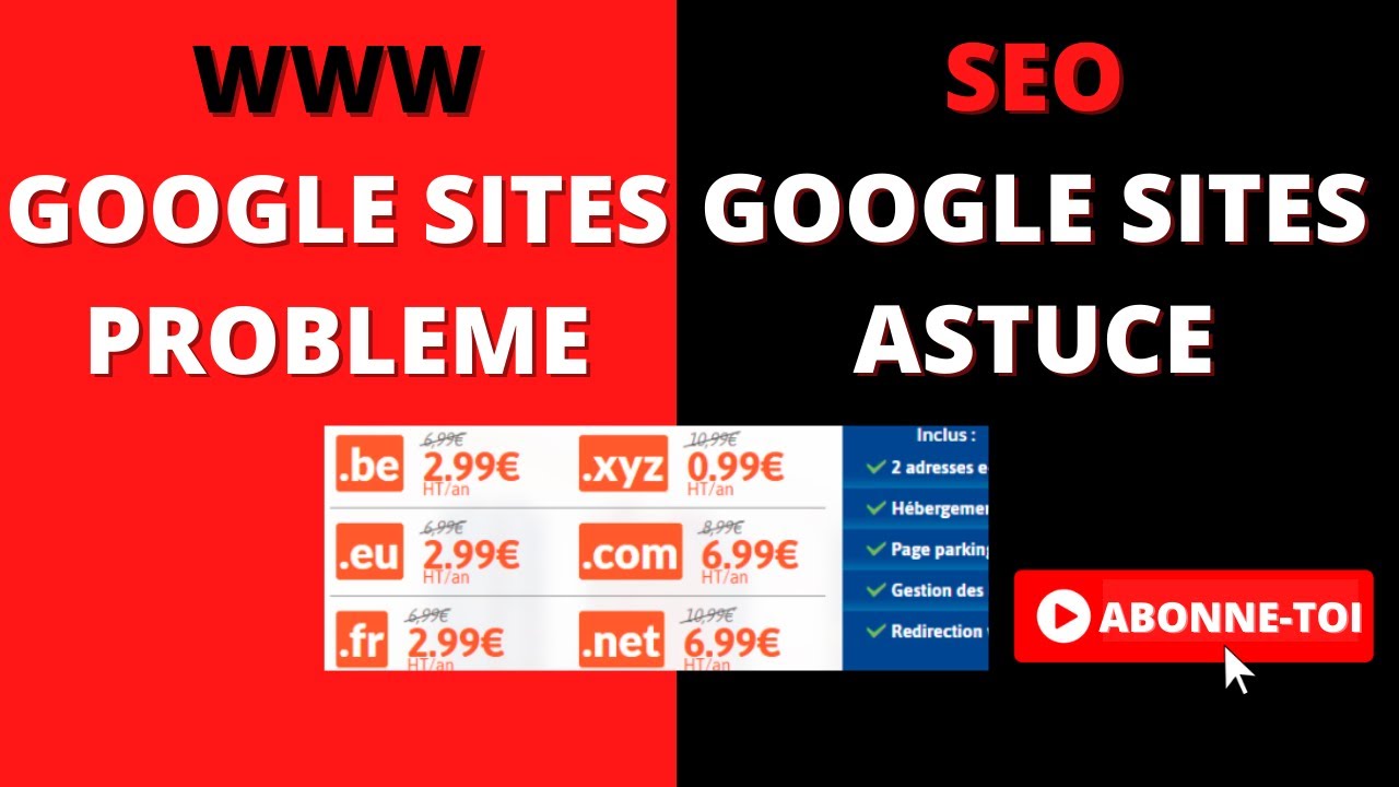 Résoudre le problème des www avec google site et optimisation SEO google sites