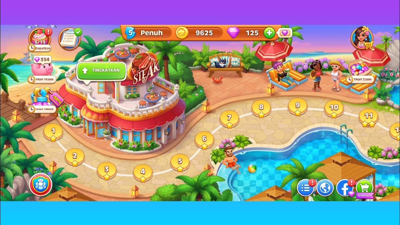 COOKING MADNESS • RESORT PANTAI • STEAK • LEVEL 1-15 | Kegilaan Di Dapur - Chef game 2024