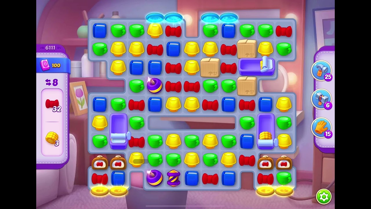 HomeScapes Level 6111 no boosters (12 moves)