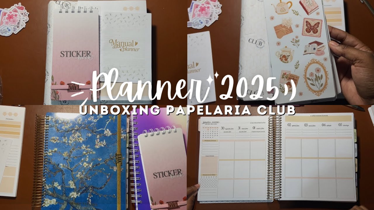 Unboxing planner 2025 PAPELARIA CLUB Planner com muitos brindes e qualidade