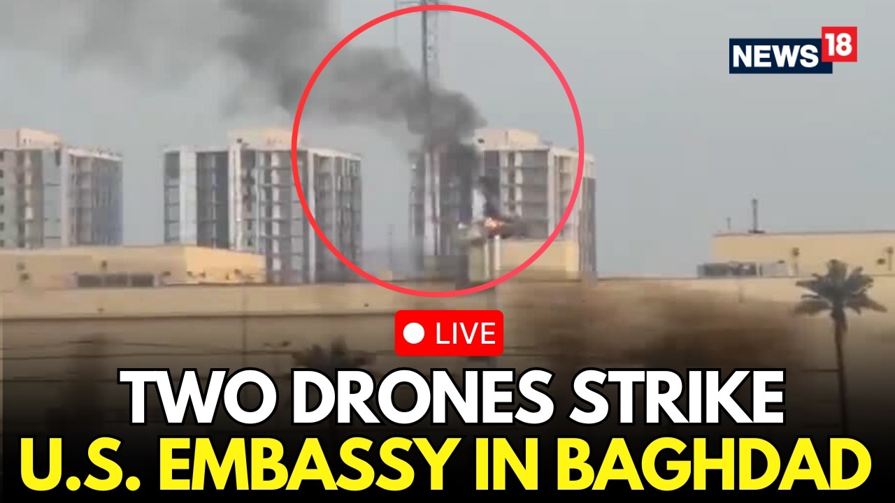 BREAKING: Two Drones Strike Near US Embassy in Baghdad — Smoke and Flames Seen Rising | N18G