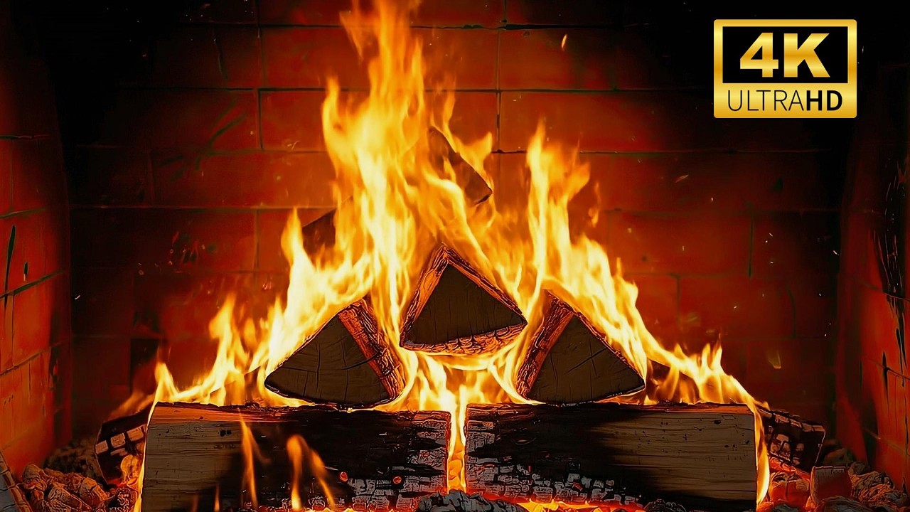 Quiet Rustic Spring Cabin Fireplace 🔥 Soft Fire Crackles & Burning Woods for Chill Mood