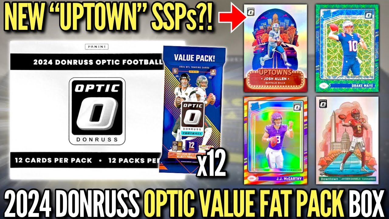 OPTIC 🏈 IS HERE EARLY (NEW UPTOWNS)! 😳🔥 2024 Panini Donruss Optic Football Retail Value Fat Pack Box