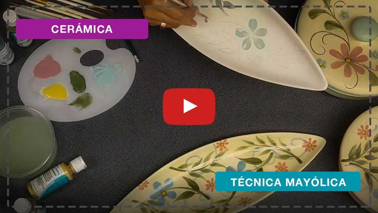 CERÁMICA - TÉCNICA DE MAYÓLICA - Fuente diseño floral