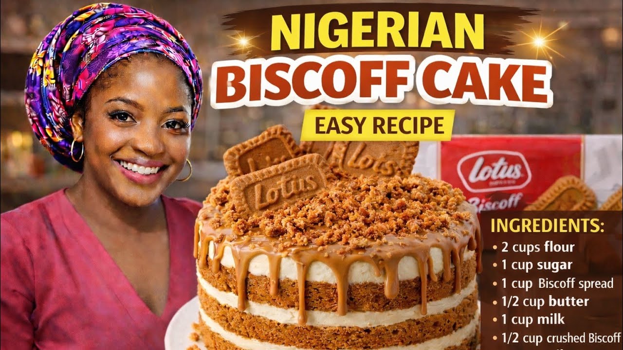Soft & Moist Nigerian Biscoff Cake 😍 | Easy Lotus Biscoff Recipe