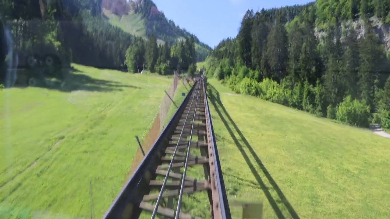 Standseilbahn Wurzeralm - Talfahrt