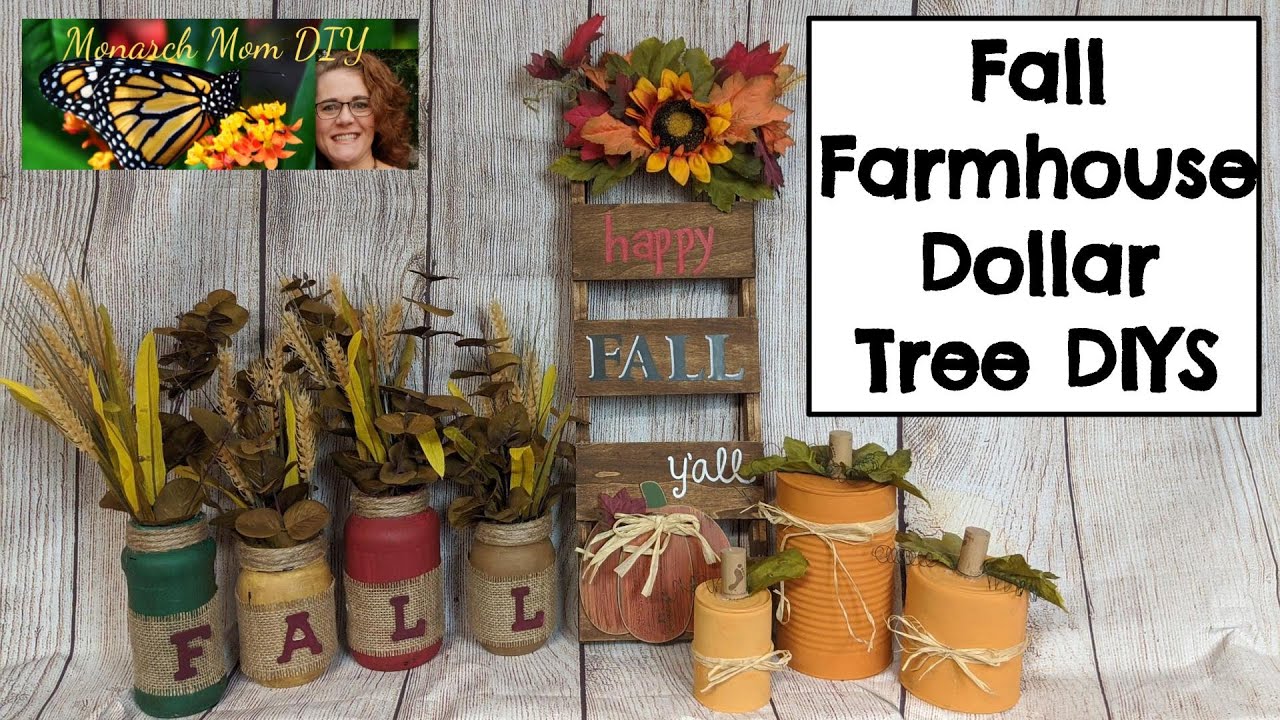 DOLLAR TREE DIY | *NEW* FARMHOUSE FALL DECOR 2020 | PUMPKINS | AUTUMN #ilovefall #falldecordiy