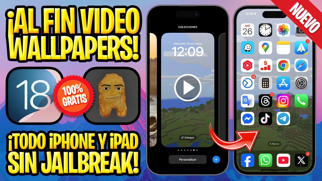 NUEVOS VIDEOS COMO FONDOS DE PANTALLA DINÁMICOS EN CUALQUIER iPHONE iPAD ✅ TUTORIAL GRATIS (Nugget)