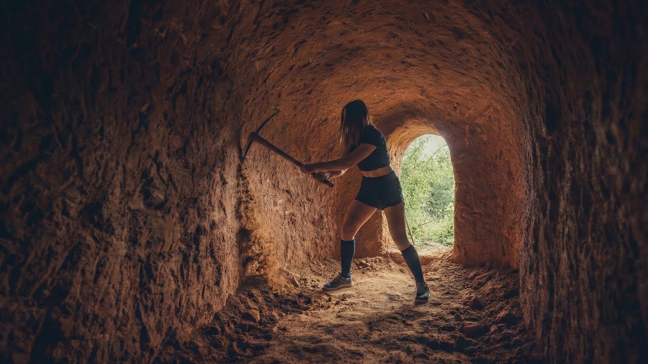 Underground Survival Shelter Build by Hand | Solo Primitive Skills