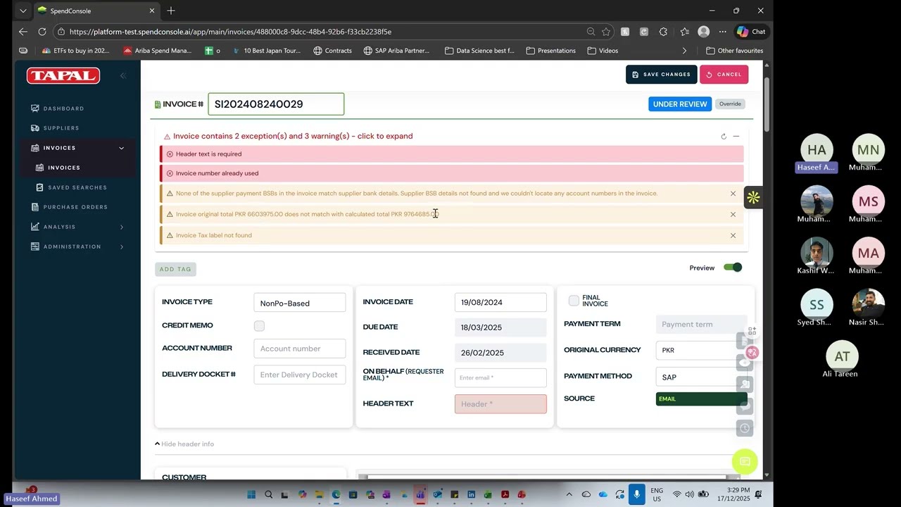 SpendConsole E-Invoicing Proof of Concept: Automating AP with AI & SAP Integration