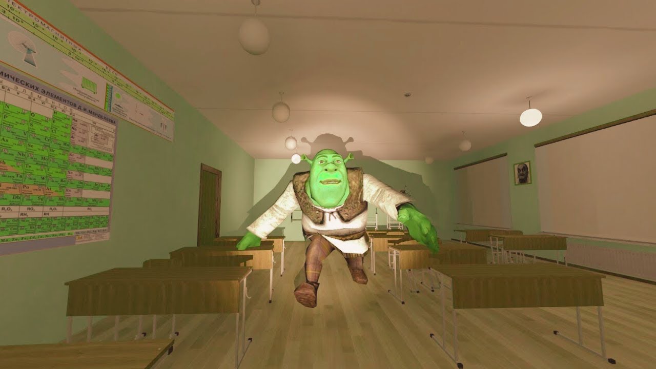 SCARY SHREK IN THE SCHOOL #GMOD