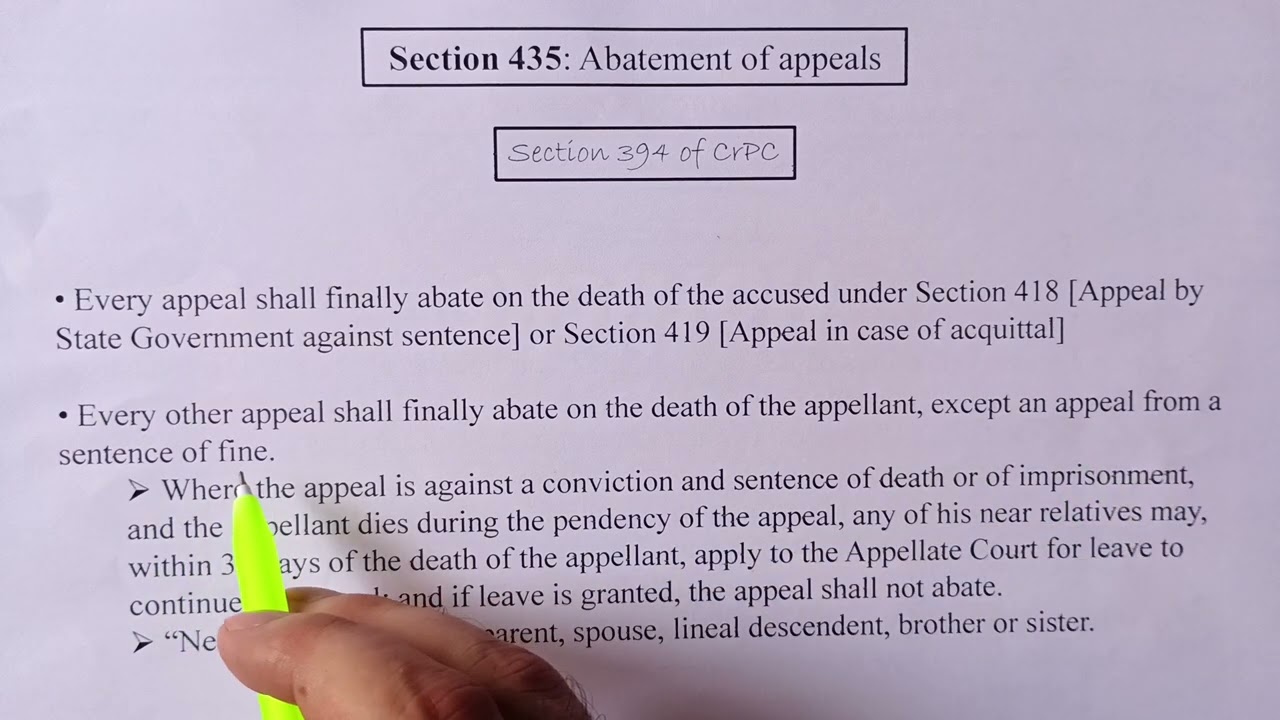 SECTION 435 OF BNSS || ABATEMENT OF APPEALS || BHARATIYA NAGARIK SURAKSHA SANHITA || LAW EXPLORER