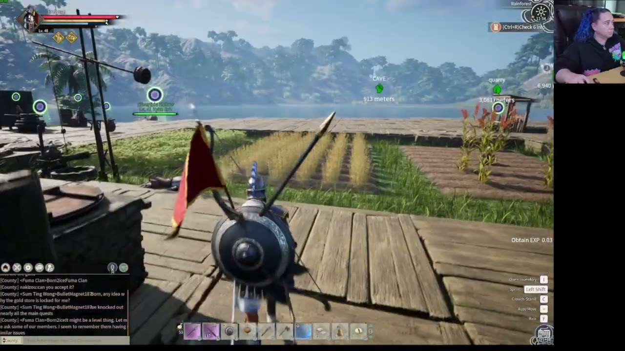 Myth of Empires - Farming gold to pay my employees and level up my skills.
