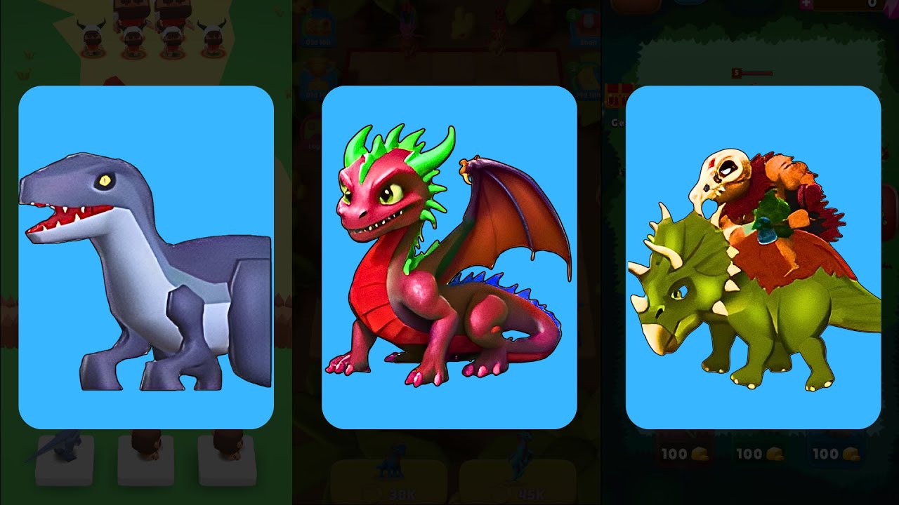 Dino Merge Wars VS Dragon Fight VS Jurassic Merge Dino Evolution Max Level Gameplay
