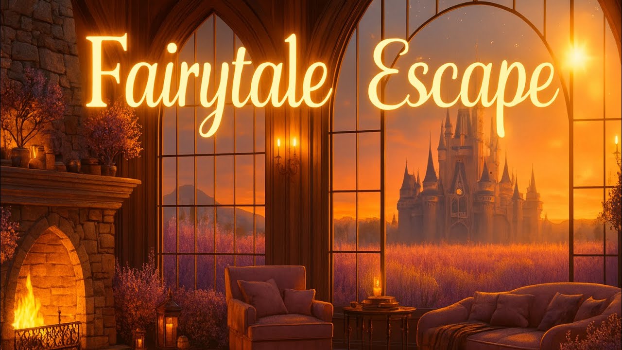Escape to a Fairytale Castle ✨ Cozy Fireplace, Sunset Views & Relaxing Piano Music