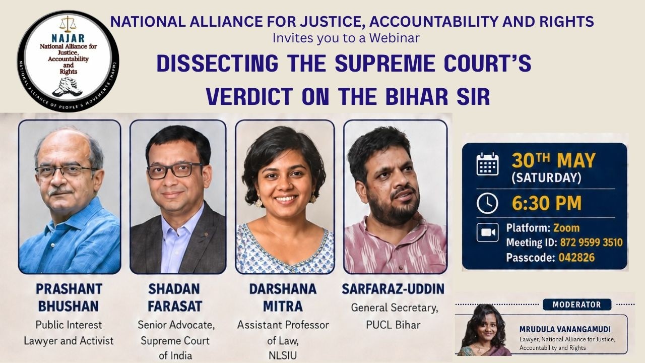 Dissecting the Supreme Court's Verdict on the Bihar SIR (a NAJAR Webinar)